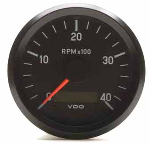 Revolution Counter 12V/24V 80mm 0 - 4000 p/min + tunnilugeja