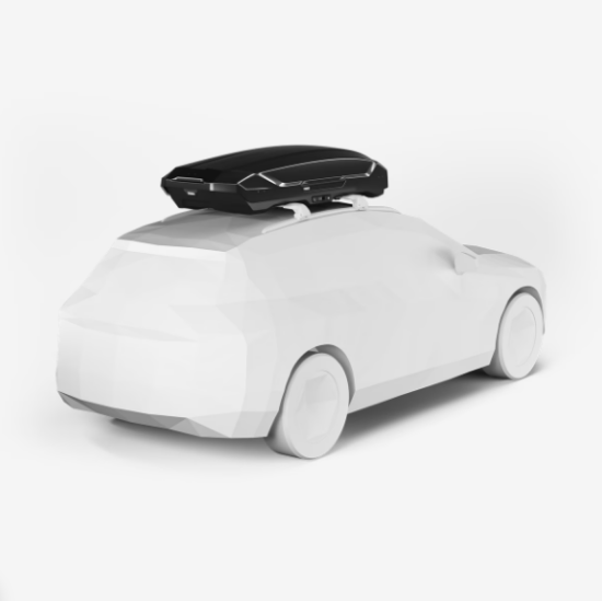 Roof Box (215x89x43cm; 500L), Black Glossy