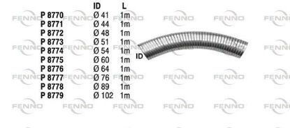 Flex Hose, exhaust system 76x1000mm painduv toru tsingitud