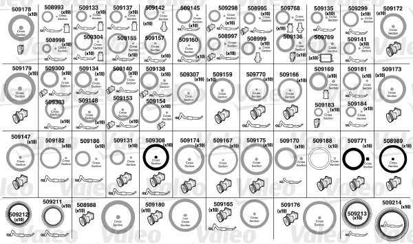 Seal, coolant tube O-rõngastihendid 60 erinevat 600 tk
