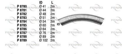 Flex Hose, exhaust system 102x2000mm painduv toru tsingitud