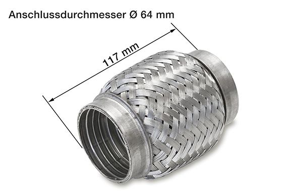 Flex Hose, exhaust system 64x117mm tugev sisu