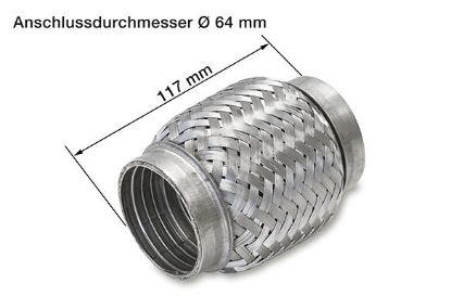 Flex Hose, exhaust system 64x117mm tugev sisu