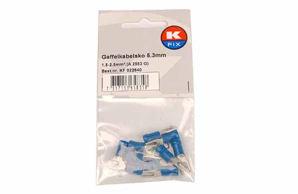 Terminal, electric universal parts kahvel M4 (4.3mm) sinine