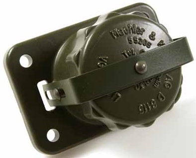 Socket NATO 2 PIN Olive IP54, 300A, 50mm2