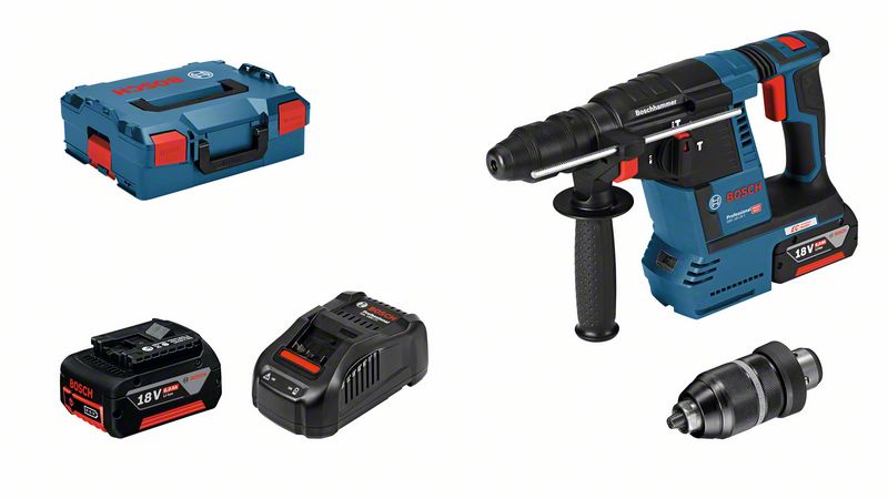Electrical Tool Set (rechargeable) GBH 18V-26 F, 2x6.0Ah, 1880CV, 18V, 4 - 26 mm