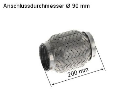 Flex Hose, exhaust system 90x200mm tugev sisu