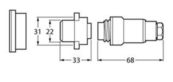 Cable Connector Kit Pistikupesa+pistik 7, IP67