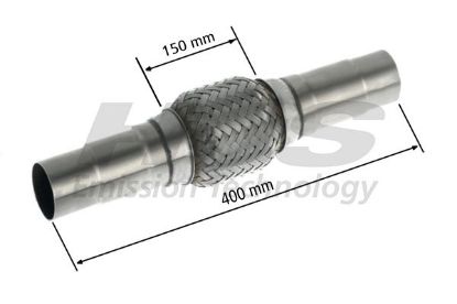 Flex Hose, exhaust system 60/70/76x400mm astmega keevitatud otstega