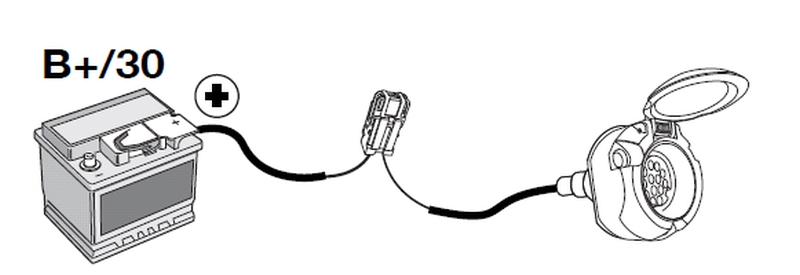 Electric Kit, trailer hitch 9pin jaoks 13pin komplektile (püsivool)