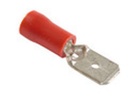 Terminal, electric universal parts plaatpistik 6.3x0.8mm punane