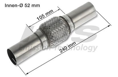 Flex Hose, exhaust system 52x240mm keevitatud otstega