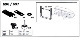 Lamp, roof box T-soone adapter 20mm U-poldile (45mm), kompl.