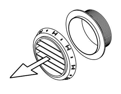 Air nozzle, auxiliary heater AIR-OUTLET D60 90 DEGREES