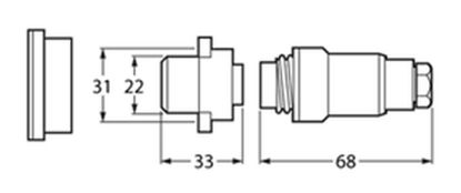 Cable Connector Kit Pistikupesa+ pistik 2, IP67