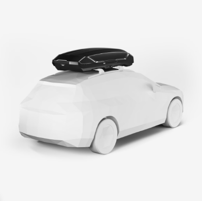 Roof Box (232x92x45cm; 600L), Black Glossy