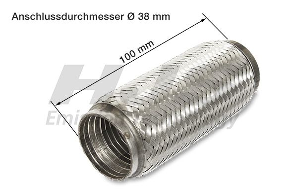 Flex Hose, exhaust system 38x100mm tugev sisu