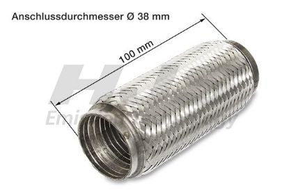 Flex Hose, exhaust system 38x100mm tugev sisu
