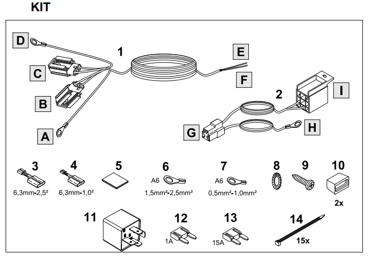 Electric Kit, trailer hitch pikendus 10pin jaoks 13pin komplektile (süütevool)