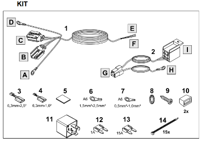 Electric Kit, trailer hitch pikendus 10pin jaoks 13pin komplektile (süütevool)
