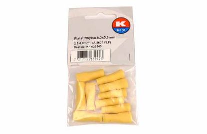 Terminal, electric universal parts plaat 6.3x0.8mm kollane