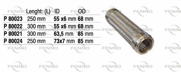 Flex Hose, exhaust system 55x300mm tugev sisu