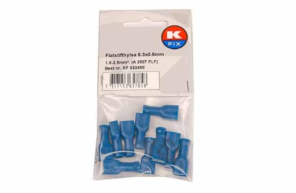 Terminal, electric universal parts plaat 6.3x0.8mm 10tk