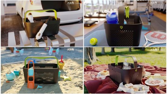 Boot-/Cargo Area Bag BASKET, ECO GREEN (korv, roheline)