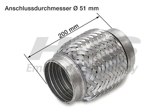 Flex Hose, exhaust system 50x200mm tugev sisu
