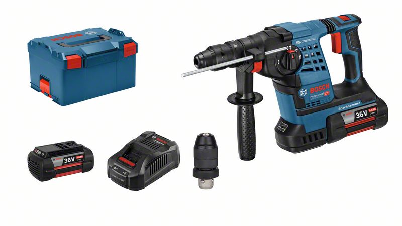 Electrical Tool Set (rechargeable) GBH 36 VF-LI Plus, 2x4.0Ah, 3680CV, 36V, 4 - 28 mm