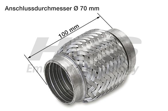 Flex Hose, exhaust system 70x100mm tugev sisu