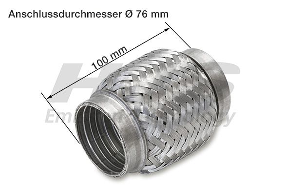 Flex Hose, exhaust system 76x100mm tugev sisu