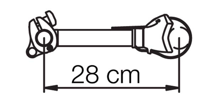 Extension Set, tow bar coupling bike carrier Omnibike 2 raami hoidik 28cm
