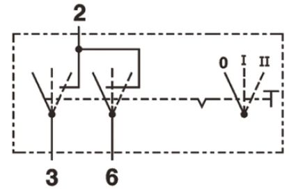Switch 0-I-II 12V,16A