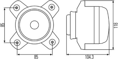 Insert, spotlight 90mm +gab., 12V pirnidega