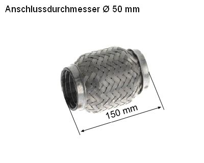 Flex Hose, exhaust system 50x150mm tugev sisu