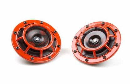 Signal Horn 12V 300/500Hz d=123mm (punane), kompl.