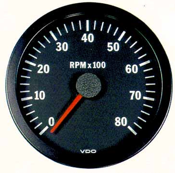 Revolution Counter 12V 100mm 0 - 8000 p/min