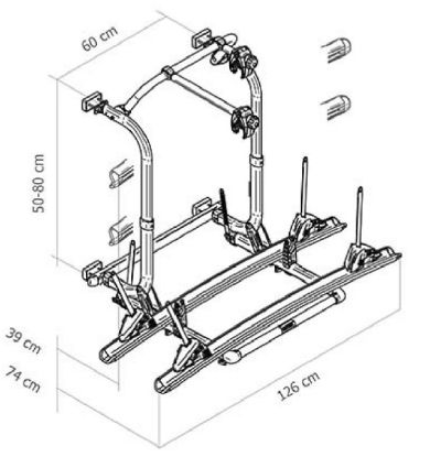Bicycle Holder, rear rack Elite G2 Short, 2 rattale