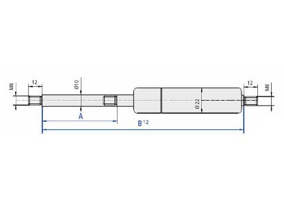Gas Spring, boot-/cargo area B=654 A=300, 750N M8