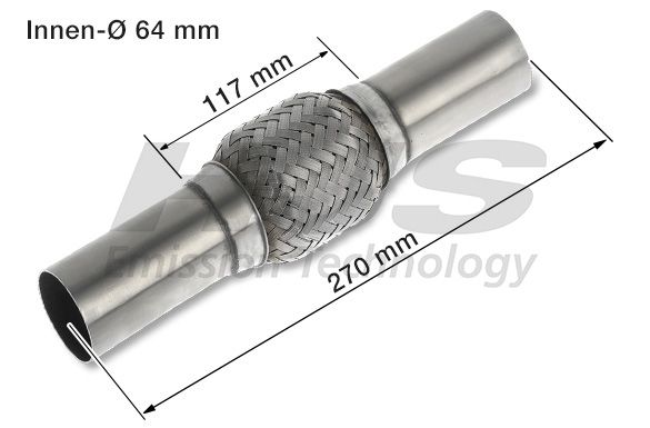 Flex Hose, exhaust system 64x270mm keevitatud otstega