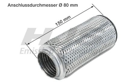 Flex Hose, exhaust system 80x150mm tugev sisu