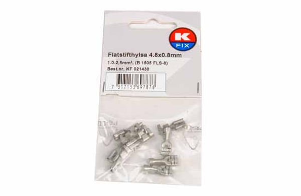 Terminal, electric universal parts plaat 4.8x0.8mm lukustuv 1.0-2.5mm2 EMA 10tk