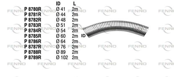 Flex Hose, exhaust system 64x2000mm painduv toru roostevaba