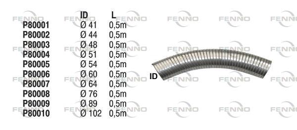 Flex Hose, exhaust system 64x500mm painduv toru