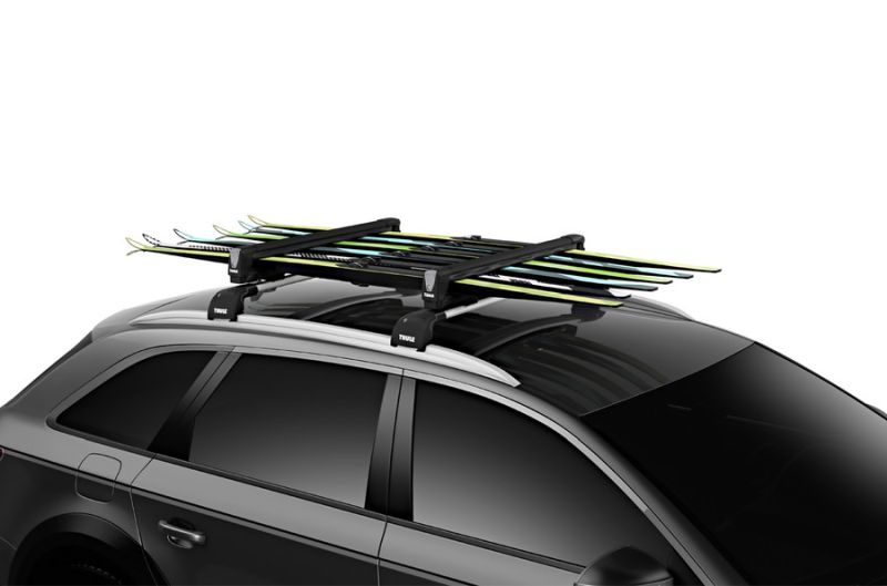 Ski Holder, roof rack SnowPack L, 6-le suusapaarile (75cm), must