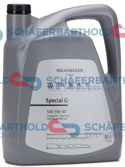 Engine Oil 5W-40, VW 502.00, Special G, Bensiin, 5L