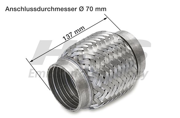 Flex Hose, exhaust system 70x137mm tugev sisu