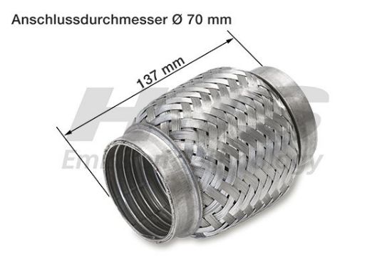 Flex Hose, exhaust system 70x137mm tugev sisu