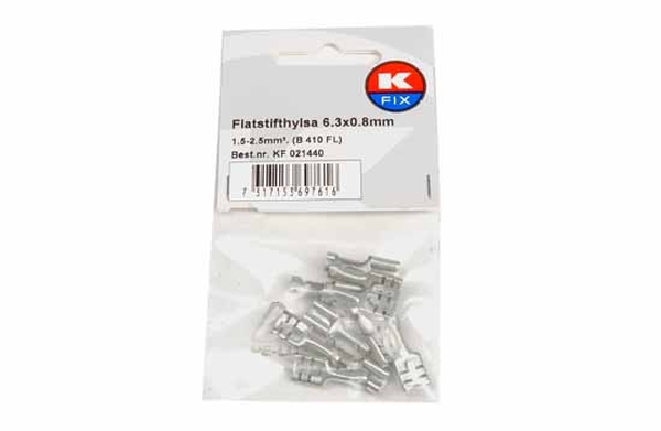 Terminal, electric universal parts plaat 6.3x0.8mm lukustuv 1.5-2.5mm2 EMA  10tk